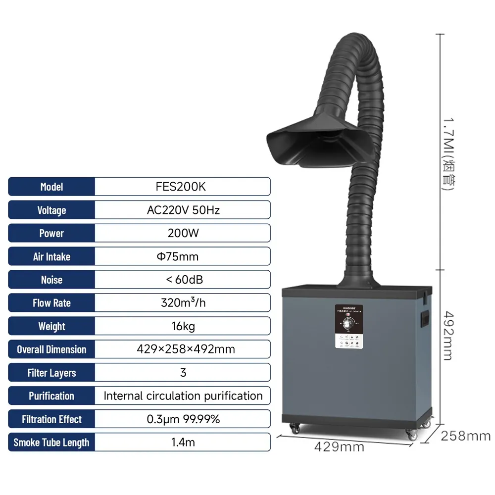Industrial Laser Equipment - KNOKOO 200W Filtro antipolvere industriale Saldatura