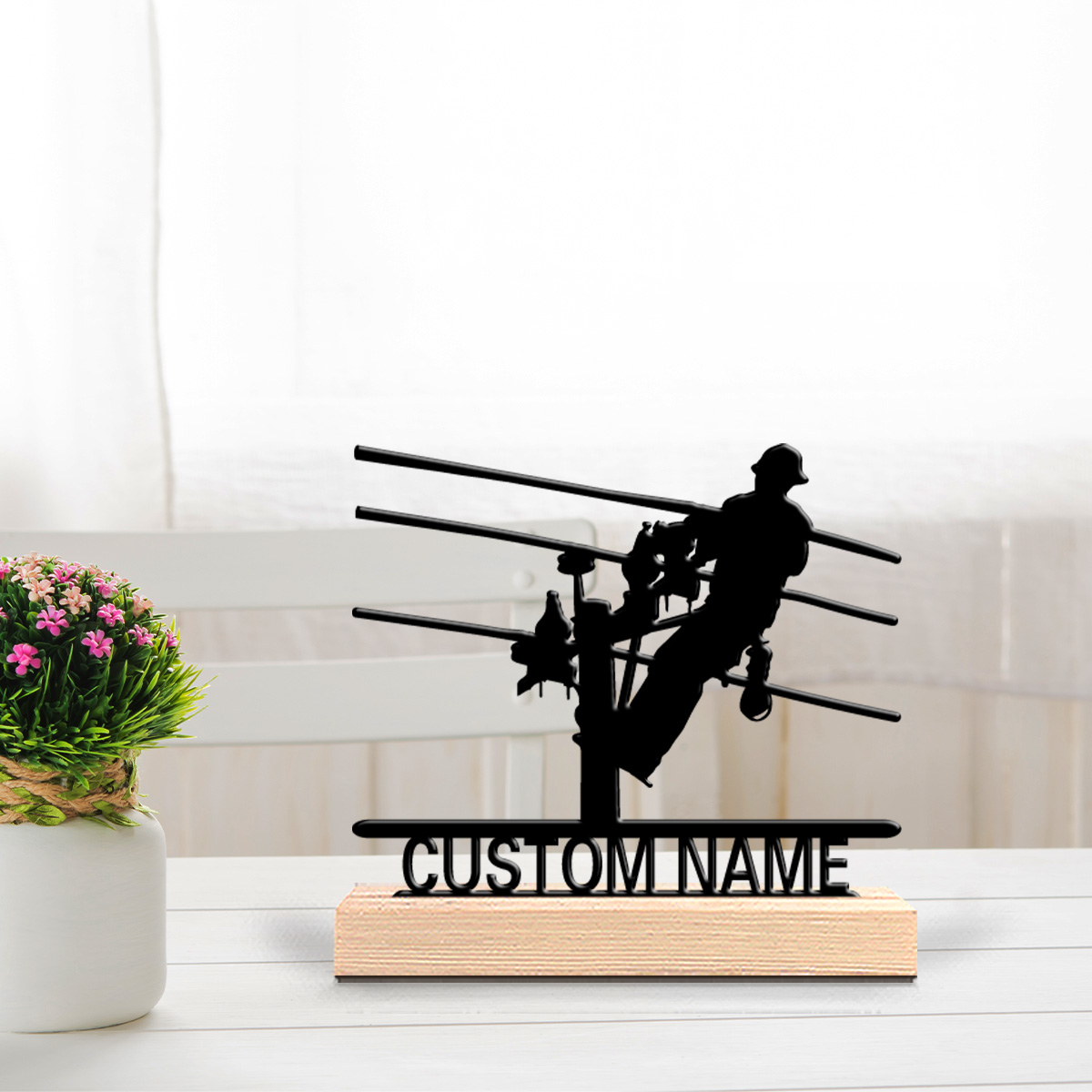 Industrial Laser Power - Statua in Metallo Personalizzata per Elettricisti,