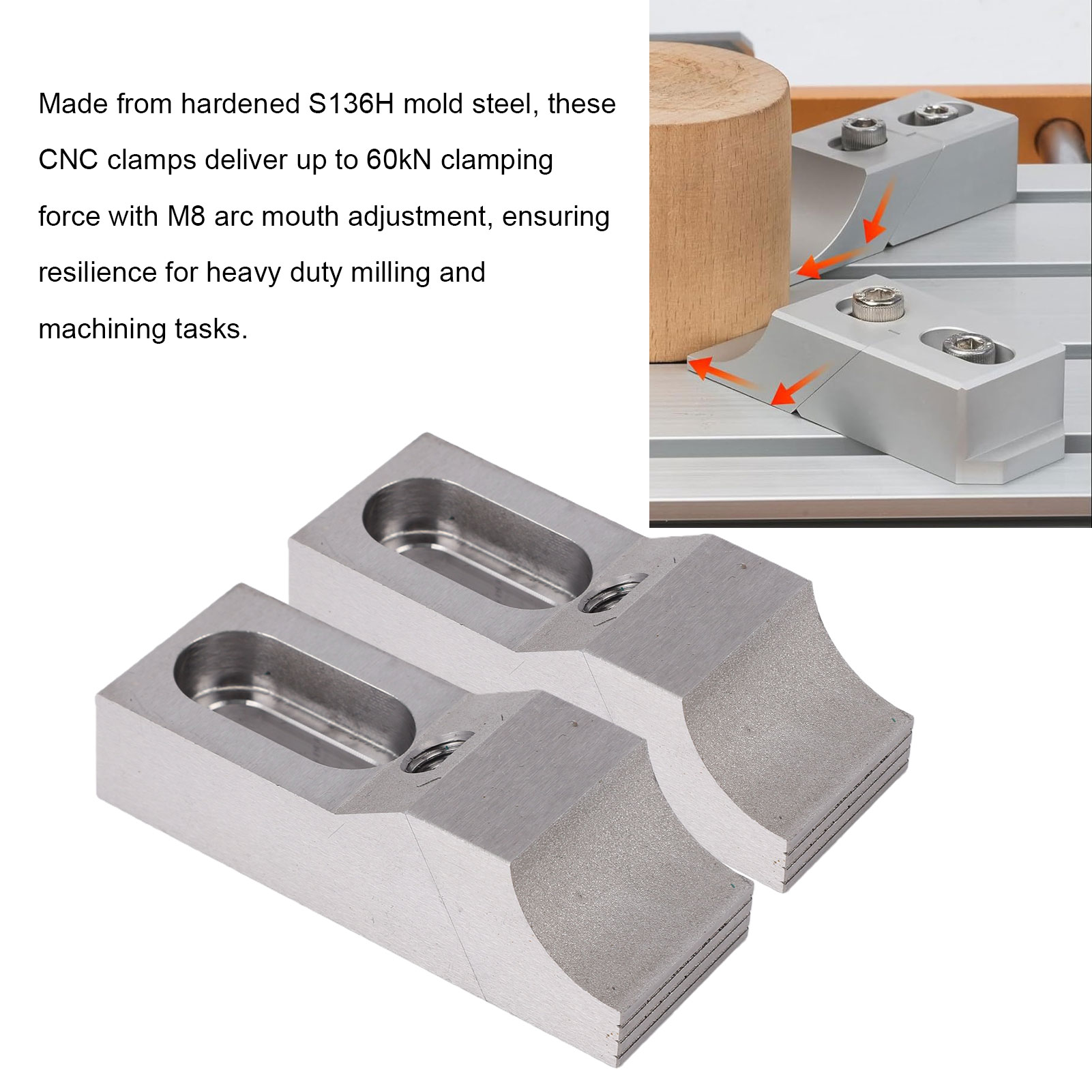 2 morsetti laterali S136H in a - Cnc Milling Machine recensione e prezzo